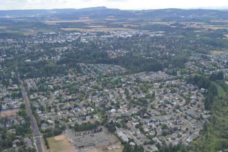 Aerial View of Hillsboro, Oregon.